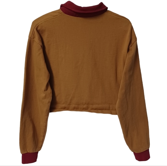 Twik Par Simons Vision Organix Cotton cropped polo sweatshirt top - Picture 2 of 5